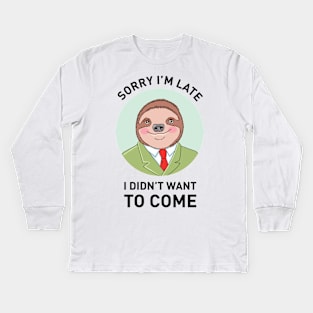 Sloth Employee Kids Long Sleeve T-Shirt